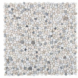 Marble Pebbles Mosaics Heart Shape - Earth tone