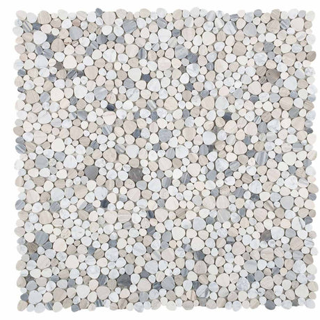Marble Pebbles Mosaics Heart Shape - Earth tone