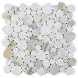 Marble Pebbles Mosaics Heart Shape - Calacatta Gold