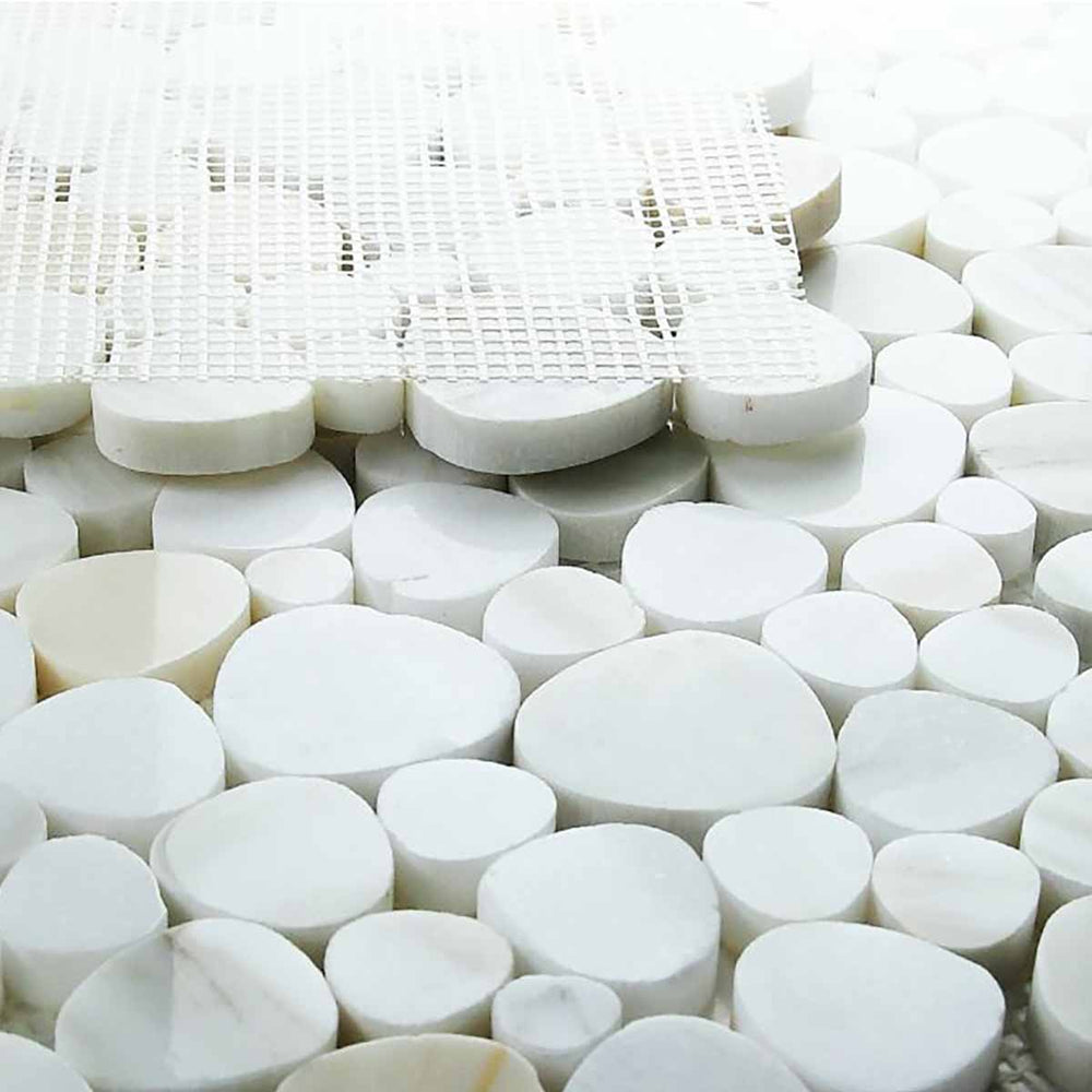 Marble Pebbles Mosaics Heart Shape - Calacatta Gold