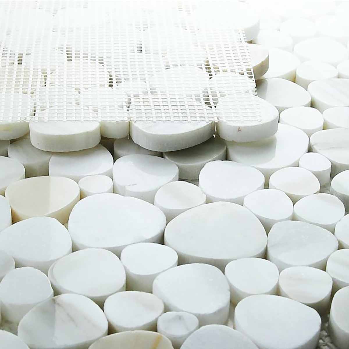 Marble Pebbles Mosaics Heart Shape - Calacatta Gold