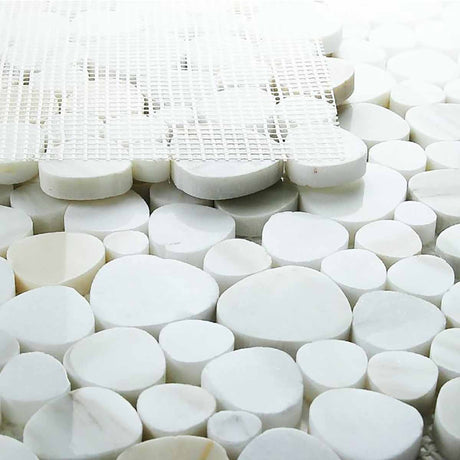 Marble Pebbles Mosaics Heart Shape - Calacatta Gold