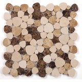 Marble Pebbles Mosaics Heart Shape - Amber