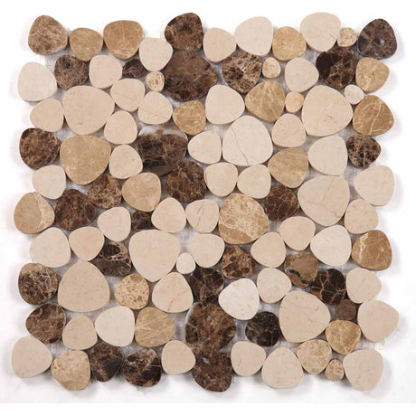 Marble Pebbles Mosaics Heart Shape - Amber