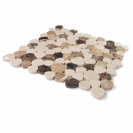 Marble Pebbles Mosaics Heart Shape - Amber