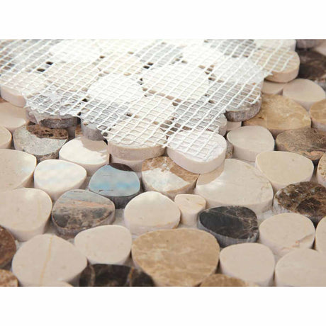 Marble Pebbles Mosaics Heart Shape - Amber