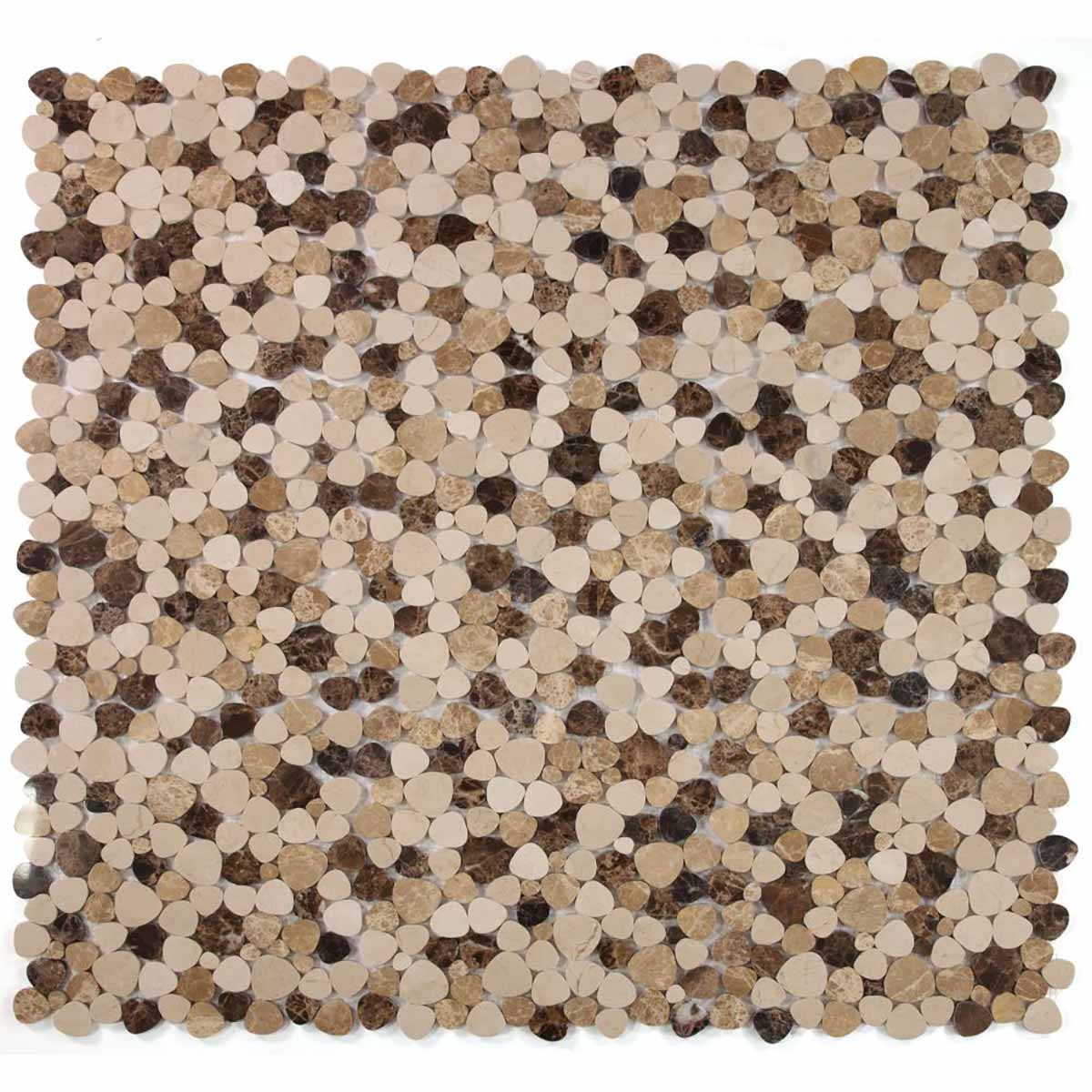 Marble Pebbles Mosaics Heart Shape - Amber