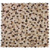 Marble Pebbles Mosaics Heart Shape - Amber