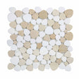 Marble Pebbles Mosaics Heart Shape - Cappuccino