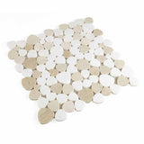 Marble Pebbles Mosaics Heart Shape - Cappuccino
