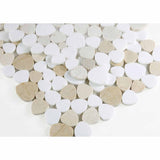 Marble Pebbles Mosaics Heart Shape - Cappuccino
