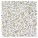 Marble Pebbles Mosaics Heart Shape - Cappuccino