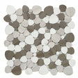 Marble Pebbles Mosaics Heart Shape - Athens Grey