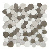 Marble Pebbles Mosaics Heart Shape - Athens Grey