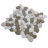 Marble Pebbles Mosaics Heart Shape - Athens Grey