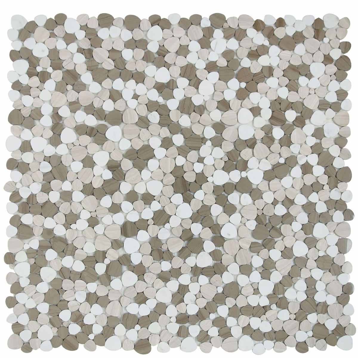 Marble Pebbles Mosaics Heart Shape - Athens Grey