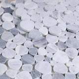 Marble Pebbles Mosaics Heart Shape - Gray Honed