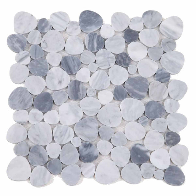 Marble Pebbles Mosaics Heart Shape - Gray Honed