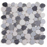 Mosaics Thassos Marble Pebble look - Ocean Blue