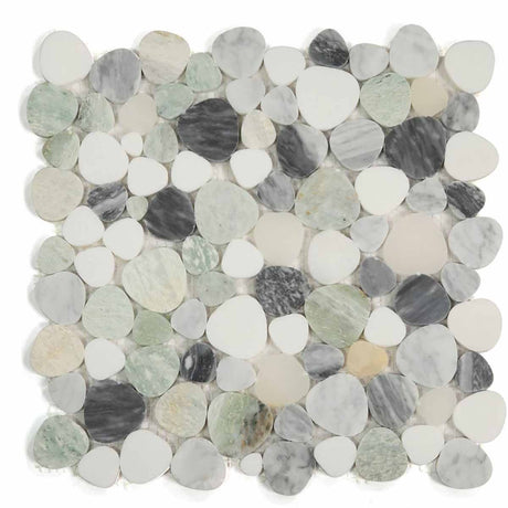 Marble Pebbles Mosaics Heart Shape - Grassland