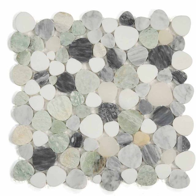 Marble Pebbles Mosaics Heart Shape - Grassland