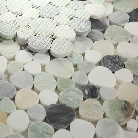 Marble Pebbles Mosaics Heart Shape - Grassland