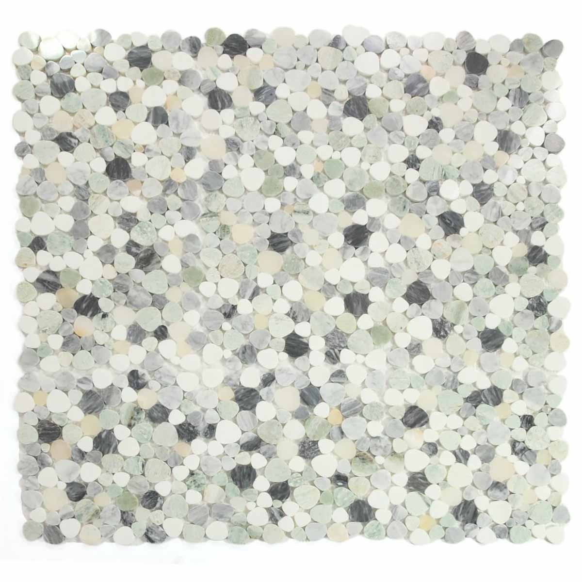 Marble Pebbles Mosaics Heart Shape - Grassland