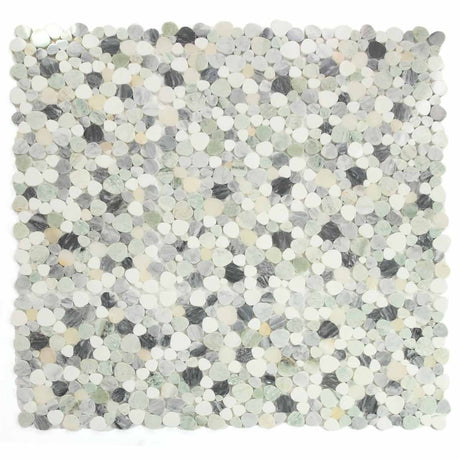 Marble Pebbles Mosaics Heart Shape - Grassland