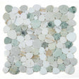 Mosaics White Marble Onyx Pebble look - Spring Green