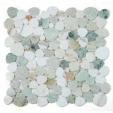 Mosaics White Marble Onyx Pebble look - Spring Green