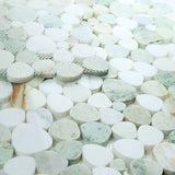 Mosaics White Marble Onyx Pebble look - Spring Green
