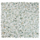 Mosaics White Marble Onyx Pebble look - Spring Green
