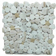 Mosaics Marble Pebbles Heart Shape - Onyx Ivory Honey