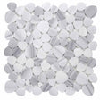 Mosaics Marble Pebbles Heart Shape - Marmala White