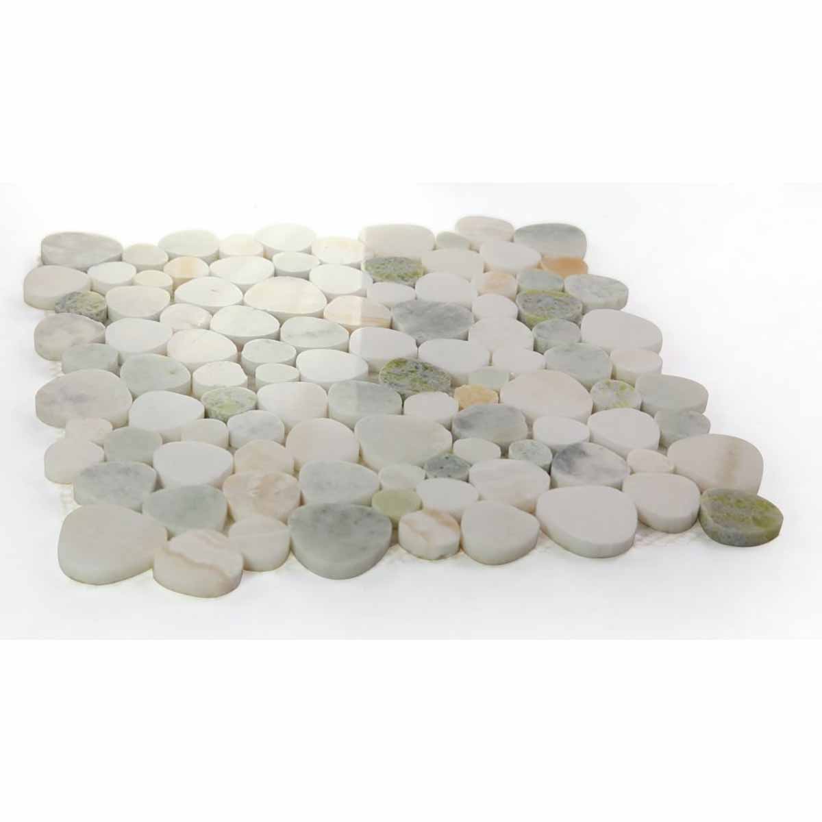 Mosaics Marble Pebbles Heart Shape - Onyx Honey