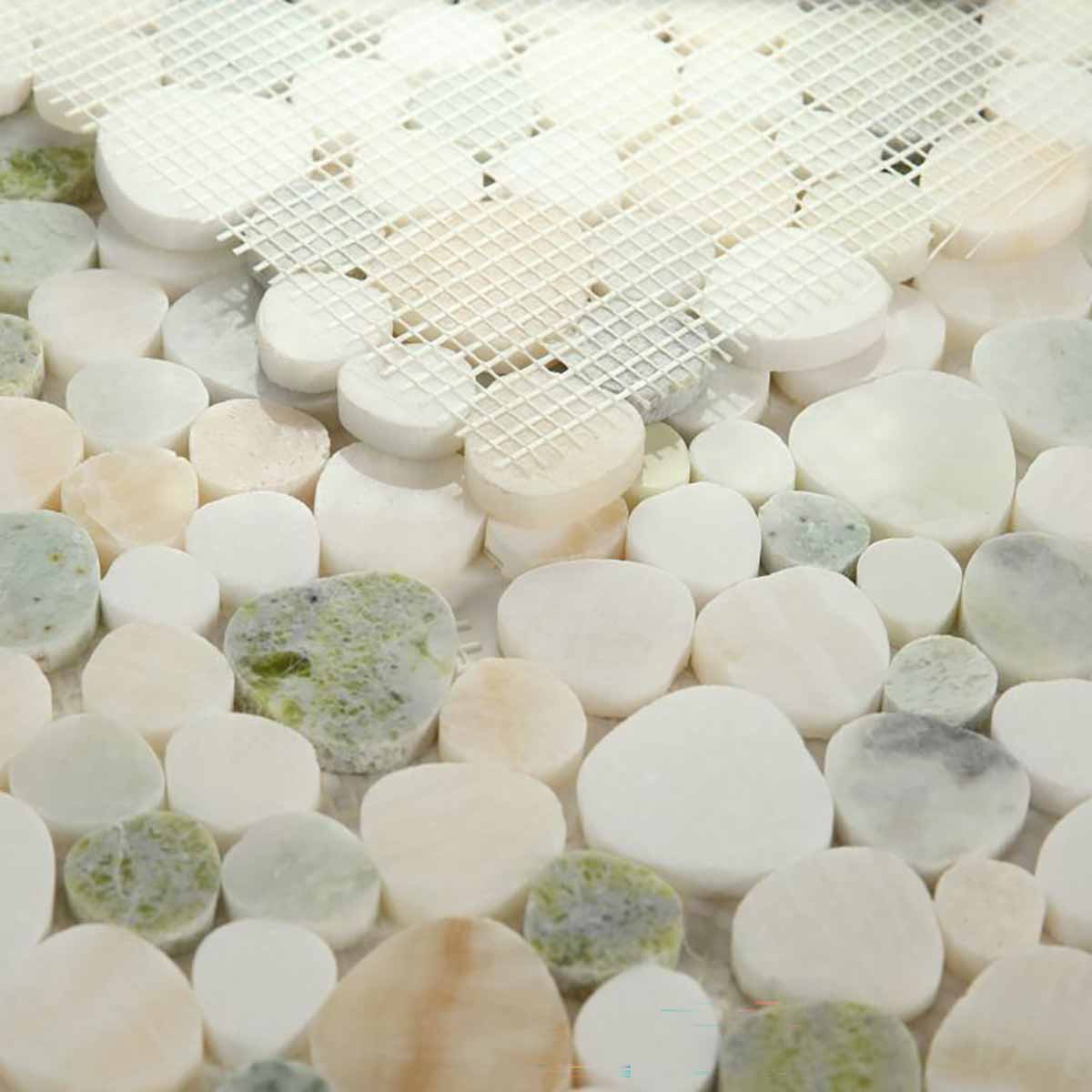 Mosaics Marble Pebbles Heart Shape - Onyx Honey
