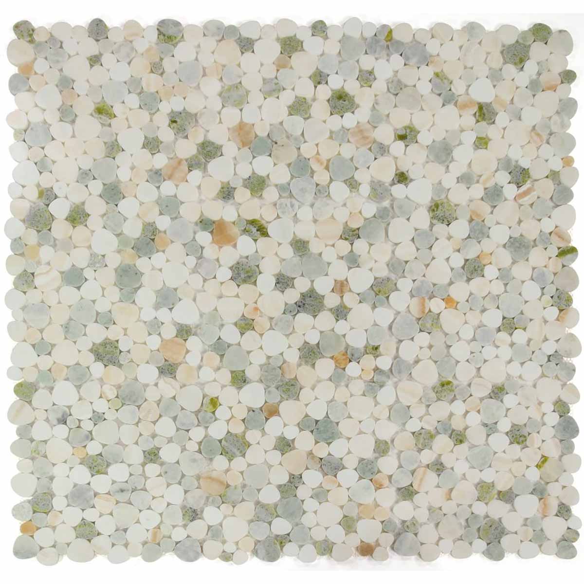 Mosaics Marble Pebbles Heart Shape - Onyx Honey