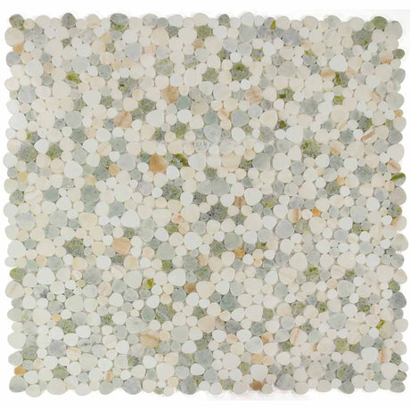 Mosaics Marble Pebbles Heart Shape - Onyx Honey