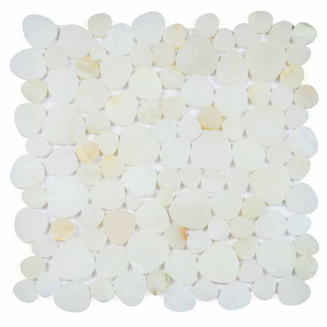 Mosaics Marble Pebbles Heart Shape - Onyx White Gold