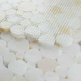 Mosaics Marble Pebbles Heart Shape - Onyx White Gold