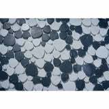 Mosaics Marble Pebbles Heart Shape - Black Panda Honed