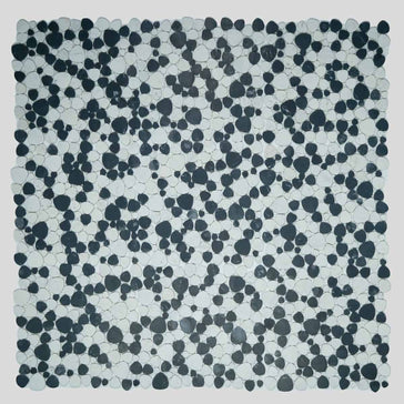 Mosaics Marble Pebbles Heart Shape - Black Panda Honed