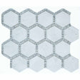 Mosaic Marble Hexagon pattern Deco Tile - Milky White Honed Finish 