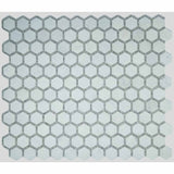 Mosaic Marble Hexagon pattern Deco Tile - Milky White Honed Finish 