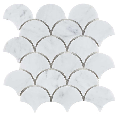 Mosaic Marble Fish Scale - Carrara