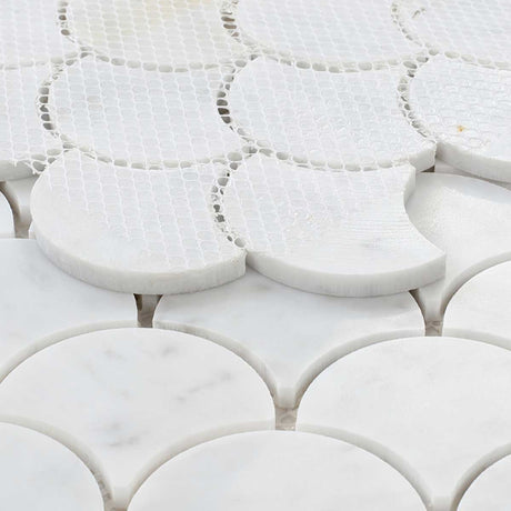 Mosaic Marble Fish Scale - Carrara