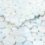 Mosaic Marble and Glass in Pebble look - Sky Blue