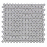 Mosaic Handmade Porcelain Penny Round - City Grey Matte