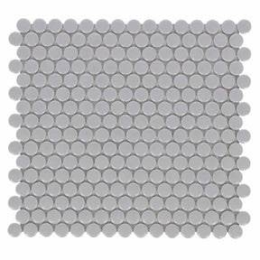 Mosaic Handmade Porcelain Penny Round - City Grey Matte