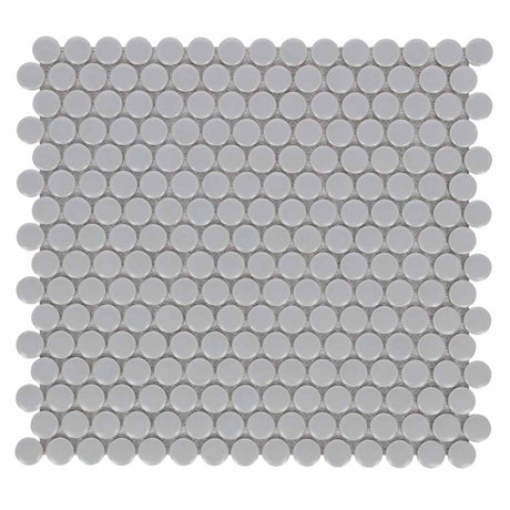 Mosaic Handmade Porcelain Penny Round - City Grey Matte